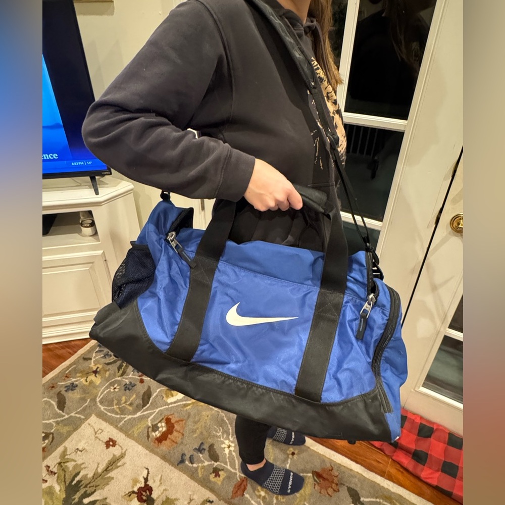 Nike Blue and Black Duffel Bag